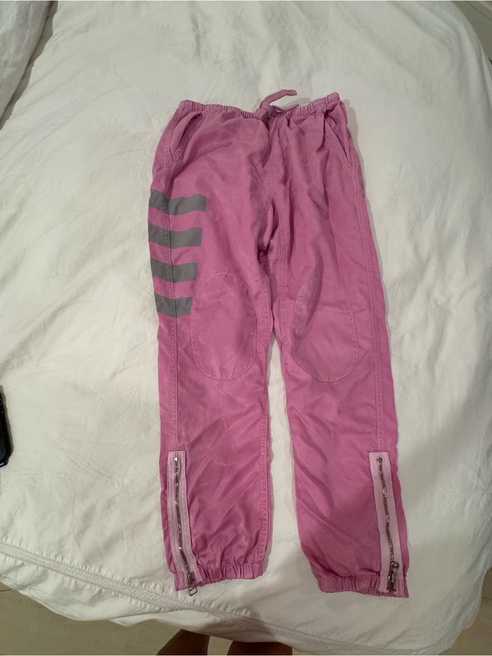 Freecity Pink Zip Hem Casual Jogger Pants